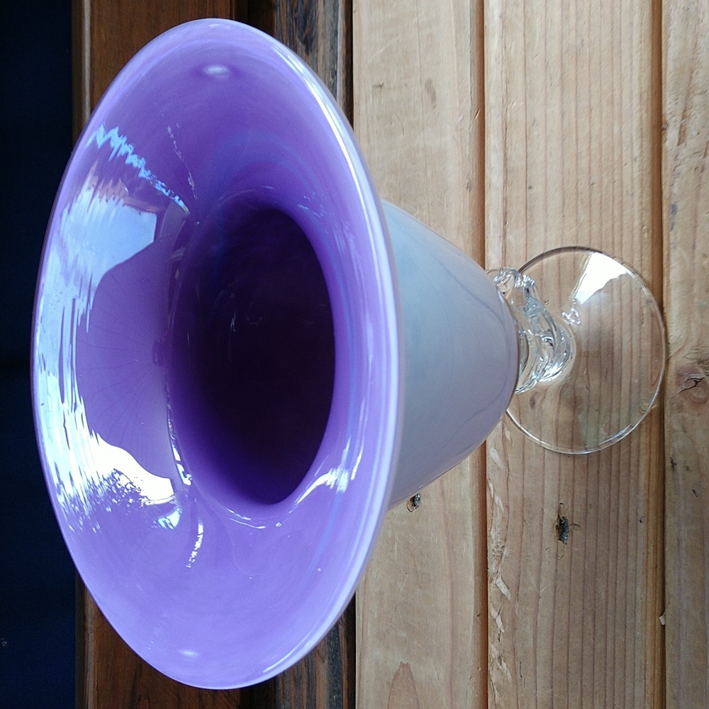 VTG Incamiciato Murano handblown trumpet vase